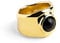 SINGULARU - My Onyx Ring. Messing mit 18 Kt Vergoldeter Beschichtung und Naturstein. Schmuck für Damen. Größe 18.