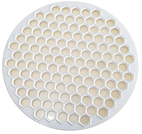 Pratic Ravioli-Form für kleine Ravioli (121 kleine Teigrunden) – 32 cm Teigschneidevorrichtung, 121 Löcher, Ravioli-Schneider für türkische Ravioli oder Manti – Weiß