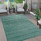 Paco Home Outdoor Teppich wetterfest & langlebig Moderne Boho-Designs mit 3D-Effekt Skandi-Look UV-beständig & robust für Balkon, Garten, Wohnzimmer & Küche, Grösse:160 cm Rund, Farbe:Türkis