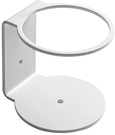 IPEA Support Mural en Fer monté pour Gel désinfectant Savon Distributeur Bouteilles - Blanc - Hauteur 90 mm