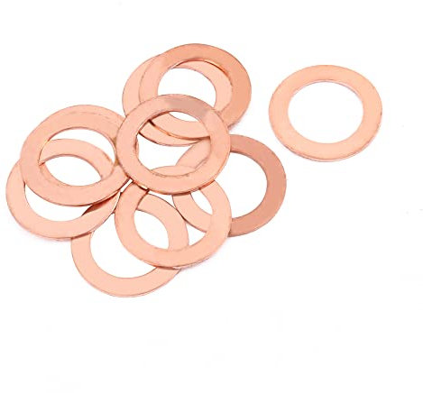 A ABSOPRO Cobre Arandela 22mmx14mmx1mm Plana Sellado Junta Anillo (Juego de 10)