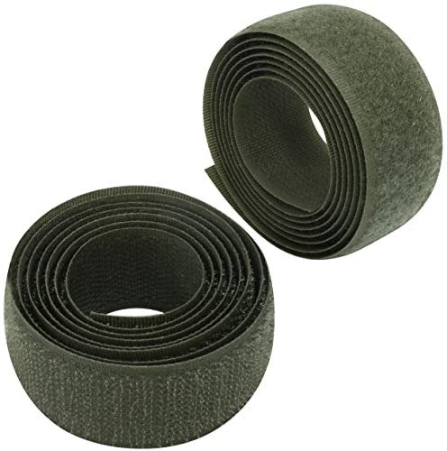 AERZETIX - C65943 - Klettband/-rolle 25 mm 1 meter - organizer/kabelbinder - band für kleidersäcke - aus polyamid und polyester - farbe: olivgrün