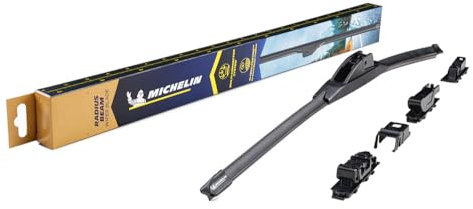 Michelin 600MM Radius Premium Escobilla Limpiaparabrisas para el Parbrisas (Frontal) con Diseño Curvo sin Marco | Paquete x1