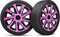 Radkappen 13 Zoll Radzierblenden 4er Set passend für alle Stahlfelgen - Einstellbarer Sicherungsring - Schwarz Rosa Pink