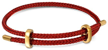 GNOCE Armband Verstellbares blau-violettes Basic Armband mit 2 Stoppern Metall-Basic-Charm-Armband zum Selbermachen Bolo Schmuck Geschenk Für Damen und Herren (rotes)