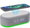Coraltree Réveil numérique avec Station de Charge, Chargeur Rapide sans Fil 15 W, réveil numérique avec lumière, Haut-Parleur Bluetooth 5.0, Fonction Snooze, Alarme Unique avec Affichage de la tempér