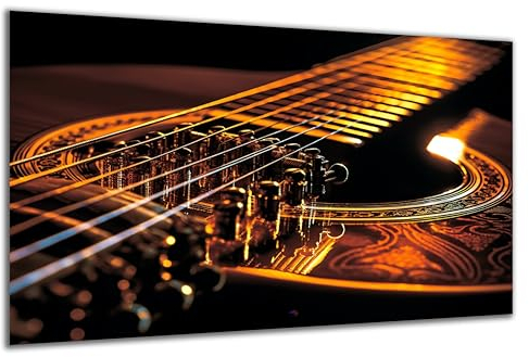 DARO Design - Wand-Bild auf 6mm HDF 84x56 cm Musik Gitarre - Wand-Deko Bilder Geschenk