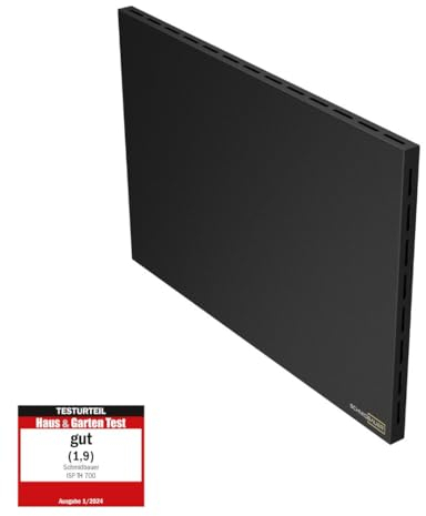 SCHMIDBAUER® Infrarotheizung Hybrid 300 Watt Schwarz Tafel bemalbar - integr. Thermostat/Standfuß - Infrarottechnik mit Raumluft-Konvektion - Elektroheizung - Direktheizung