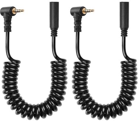 CERRXIAN 2.5mm Audio Cable, 2.5mm TRRS 4-Pole Male to Female Stereo Audio Aux Coiled Cord for Camcorder, Camera,Camera Remote,Headphone,IR Blaster & IR Emitter - 3ft (ML to F)