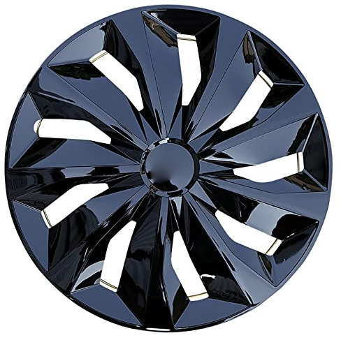 HYQOUKLR Radkappen Radabdeckungen – Radkappen Felgenabdeckung – Autozubehör passend for Radkappen-Standard-Stahlfelgen(All Black,15 inch)