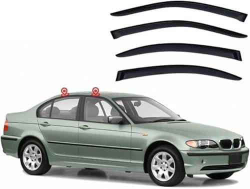 Superaur Hochwertige Regen und Windabweiser Compatible für BMW 3 Series i E46 1997-2004 Fahrzeuge