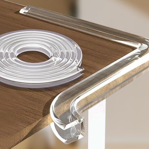 YCBTPS 5m Transparenter U-Form Kantenschutz, Kantenschutzstreifen Für Glastische, Dichtungsstreifen 0.5-26mm Gummi Kantenschutzprofil, Einfache Montage(9-11mm)