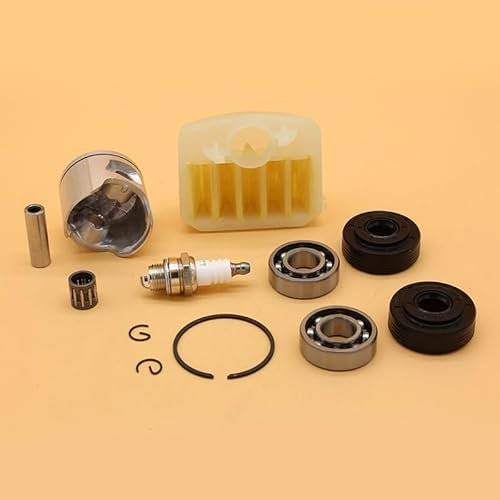 ZHANGXTT Gartengeräteteile Luftfilter Kolben Assy Rillenkugellager Zündkerze passend for Husqvarna 340 345 350 353 Garden Chainsaw Tool Ersatzteile(HUS345 42MM)