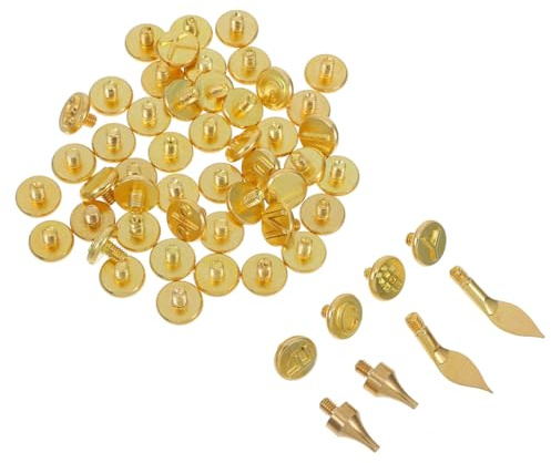 NIYANGLE 56pezzi Kit per Pirografia su Legno Punte per Lettere Marchio e Numeri per Timbratura Bruciatura su Pelle e Legno Fai da Te Goffratura Intaglio