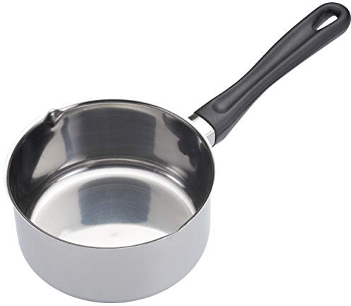 KitchenCraft Induction Milk Pan with Pouring Lip, Stainless Steel, 14 cm (6''), Silver