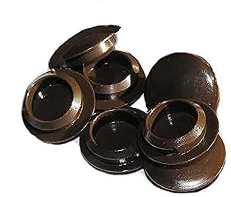 Merriway BH02235 Push Fit Screw Caps Covers, 13mm (1/2 inch) Dia. Cap & 10mm (3/8 inch) Hole - Brown, Pack of 100