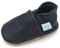 Dotty Fish Krabbelschuhe aus Leder – rutschfeste, weiche Sohle, Barfußgefühl, Lauflernschuhe & Babyschuhe für Jungen und Mädchen, Einfach nur Marineblau, 6-12 Monate (19 EU)