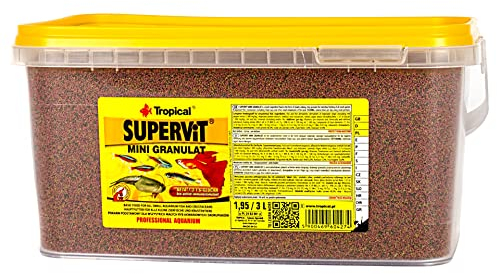 Tropical Supervit Mini Granulat Premium Hauptfutter für alle Zierfische, 1er Pack (1 x 3 l)