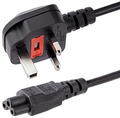 StarTech.com PXTNB3SUK1M 1m Laptop Power Cord - 3 Slot for UK - BS-1363 to C5 Clover Leaf Power Cable Lead, Black