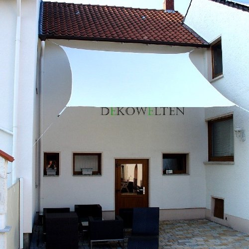 Luxus Sonnensegel Top Qualität dreiecken und Vierecken Wasserdicht von Dekowelten (Weiß, 3x3m viereck)