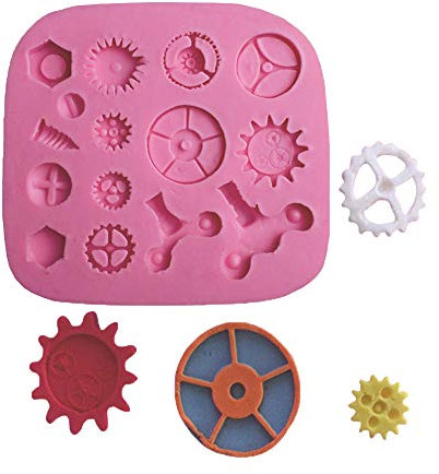 Beiersi Zahnräder Silikon Form Fondant Marzipan Tortendeko Ausstecher Seife Backen Mould Dekoration Werkzeug