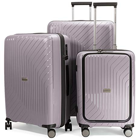 HAUPTSTADTKOFFER TXL - 3er Kofferset, TSA, Trolley-Set, 4 Rollen, Rollkoffer, EXTRA LEICHT, Reisekoffer, (S+Laptopfach, M & L), Vintage Silber