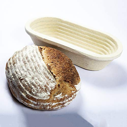 Professional Eco-Friendly 1kg Oval Spiral Pattern Proofing Basket Banneton Brotform Brotformen Bread Making - Heavy Duty - Sustainable Wood Pulp Eco Friendly
