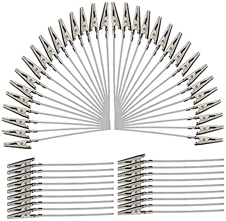 Cyleibe Metalldraht Krokodilklemmen, 50 Stück Krokodilklemme Foto, Zettelclips, Fotohalter DIY Handwerk Draht Klammern, Stehen Memo Foto Clip für Hochzeit Geburtstag Party Tischdeko