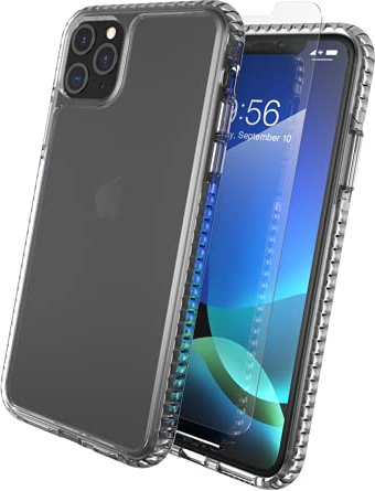 max Protection - Bundle - Impact Protection Case and Tempered Glass Screen Protector - Made for Apple iPhone 11 Pro Max - Clear