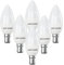 paul russells LED Light Small Bayonet Cap B15, 40watt Equivalent, 4.9W 470LM LED Bulbs, 2700K Bright Warm White, Frosted C35 SBC Candle Energy Saving Non-Dimmable Chandelier Lightbulbs, 6 Pack