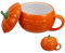 Yardwe 2 Tazas De CeráMica De Calabaza Para Halloween, Taza De Café Con Tapa, Taza De Desayuno Para Leche, Zumo, Café (Naranja)