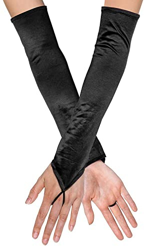 Boland 03161 - Handschuhe Opera Paris, 1 Paar, schwarze Armstulpen, 20er Jahre, Charleston, Flapper, Kostüm, Karneval, Mottoparty, Gala-Abend