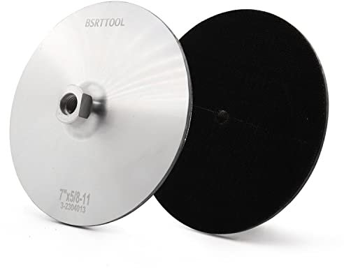 BSRTTOOL 7 Inch Aluminum Backer Pad - Hook Loop Backing Pad 5/8-11 Thread Angle Grinder Use 1Pcs