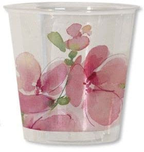 Vasos de Plástico Flor Rosa 300 cc 8 unids