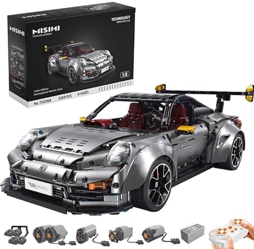 MISINI TGL Technik T5026A Sportwagen Klemmbausteine,1:8 großes ferngesteuertes Automodell Bausteine,3389 Teile Auto Bauset,Konstruktionsspielzeug Modellbausatz für Erwachsene