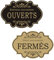 Andchi Lot de 2 panneaux Plaque de porte Ouvert/Fermé Plaque de magasin réversible à deux côtés avec ruban à suspendre pour magasin, café, bar 20x30cm
