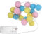 Alipis 1 Satz Saite Cotton Ball Lichterketten Led-licht-anhänger Weihnachtsdekoration Pom-pom-girlande Bunte Bommelgirlande Lichterkette Zur Hochzeit Baumwollseil Haushalt Lampenperlen