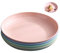 Qinsky Platos de Plástico para Cena,4 Pcs Vajilla De Plástico platos saludables e irrompibles de polipropileno,para niños y adultos,apto para lavavajillas y microondas