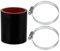 X AUTOHAUX 1 juego de manguera de silicona para coche de 54 mm, diámetro interior de 76 mm, 0 grados, color negro y rojo, manguera de refrigeración universal