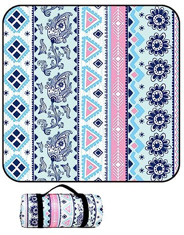 RedAeL wasserdichte 3-lagige extra große Picknickdecke - 300x300/200x200cm - Maschinenwaschbar - Perfekt für Camping, Park, Garten, Strand - faltbar und tragbar