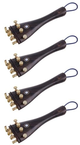 Xptieeck 4X Ebenholz 4/4 Violine Geige Saitenhalter