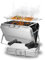 Barbacoa portátil de carbón vegetal 'Portable' – Barbacoa con asa y parrilla – Barbacoa de carbón para hasta 4 personas – Barbacoa móvil para viajes o en casa, color: plateado