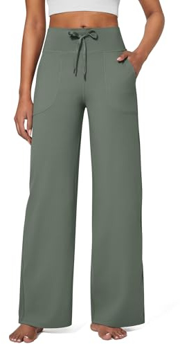 G4Free Yogahose Damen Jogginghose Freizeithose Weite Hose Sporthose Lang Straight Leg mit Drawstring Taschen Stretch Lounge Sweatpants