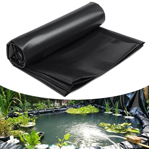 Dtyubfg Flexible Anpassbar Teichfolie-2x4m 2x8m 5x10m Schwarz Teichplane,Kann Wiederverwendet Reißfest Gartenteich Dichtungsfolie Für Fischteich/Garten Wasserfall