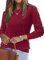 Arach&Cloz Jumpers for Women UK Wool Blend Long Sleeve Spring Summer Tops Sweater Crew Neck Shirt Blouse Red