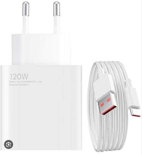 Carica Batterie Turbo Rapido per Xiaomi 120W per Mi Note 10 Pro 4G 5G / 10T Pro / 11T Pro/Mi 12T Pro/Mi 13T Pro / 12 Lite / 13/14 Ultra +Cavo USB Sostituisce con Originale MDY-12-EZ EH Bianco