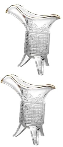 Garneck 2pcs Antique Chinese Style Glass Cup Liquor Cup Decorative Fishbowl Drinking
