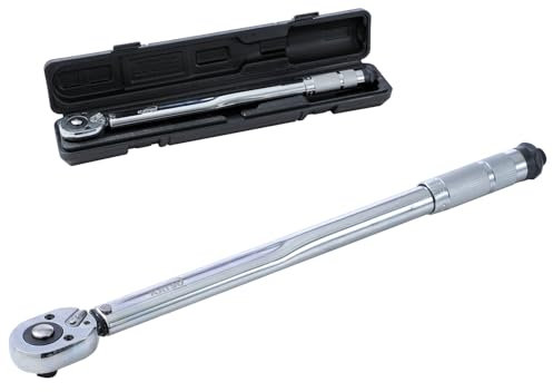 KATSU Tools 1/2-Inch Drive Ratchet Torque Wrench 28-210 Nm Micrometre Reversible Mechanic Hand Tool in Plastic Storage Case 423901