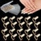 EBANKU 20PCS Wudu Bague à Ongles pour Ongles Acryliques, Réglables Nail Ring avec 120PCS Adhésif à Ongles Réutilisables Métal Fingernail Rings pour Faux Ongles, Décoration Nail Art (Or)