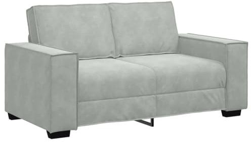 vidaXL Canapé à 2 Places Gris Clair 120 cm Velours, canapé, canapé Deux Places, canapé 2 Places en Velours, Couche, canapé en Velours